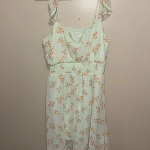 No Boundaries Floral Dress - Mint and Orange